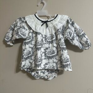 Sswan toile black and white top with bloomers
